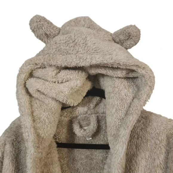 Daydream By Berkshire Homes Hooded Teddy Robe Gray Long Sleeve Size Large/XL - Picture 9 of 9